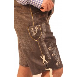 Plattler German Lederhosen Charcoal Black