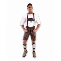 Trachten Short Authentic Lederhosen Shaded Brown