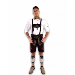 Herren Bavarian German Lederhosen Brown